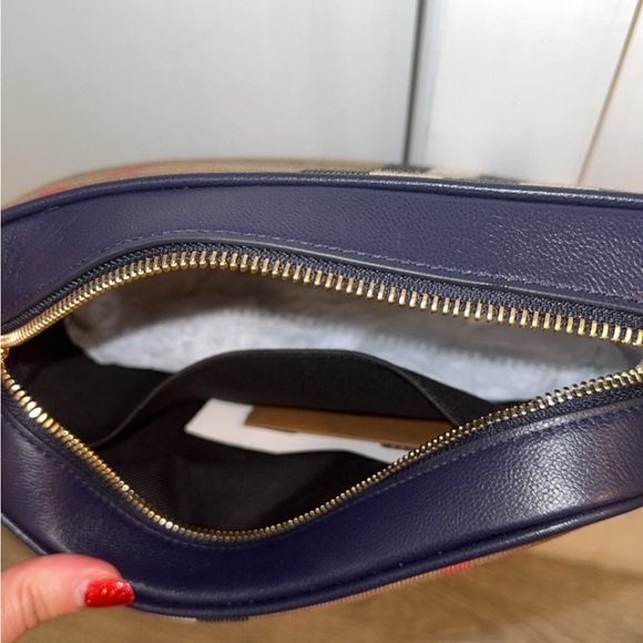 Burberry Tan and Red Check Crossbody Bag - Picture 2 of 3